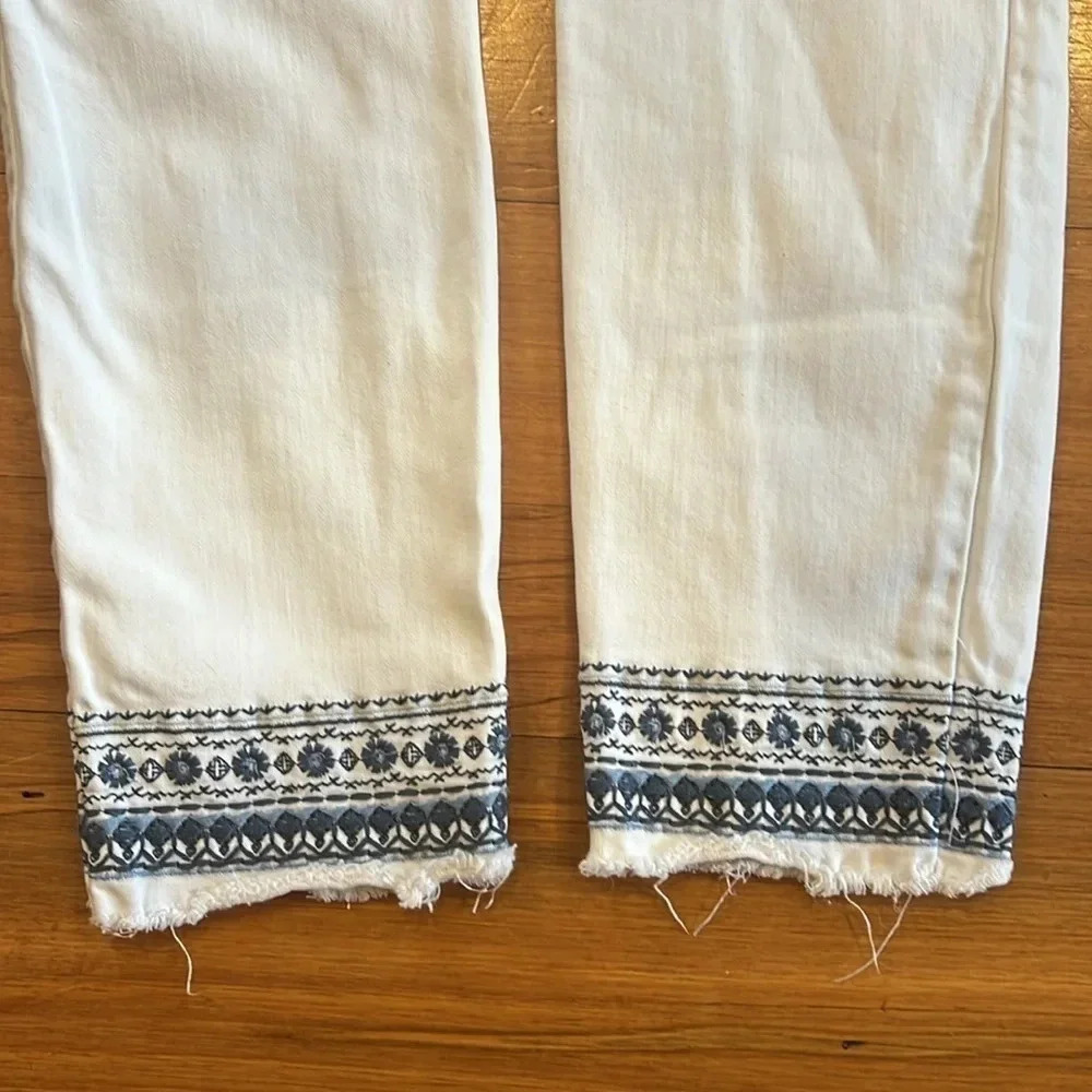 Earl Jean Womens Embroidered Skinny Ankle Raw Hem Jeans Size 10 - Picture 6 of 9